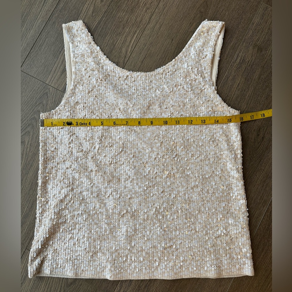J Crew Off-white Sequin Tank, Size XS